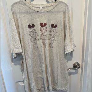 Disney Mickey Nutcrackers Heather Ivory Gray Graphic T-Shirt Size 3X